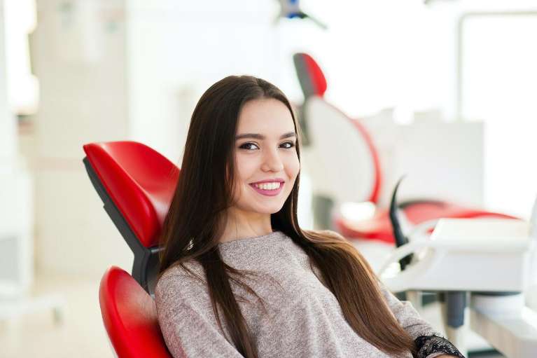 girl in a dental chair in burke va